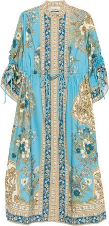Alemais Abito Cassie Pool midi a fiori con coulisse - Blu