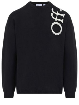 Off-white Black Logo Wool-Blend Sweater