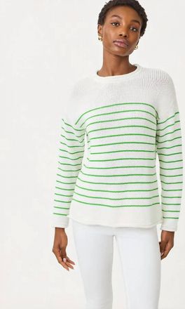 Lilly Pulitzer Lotan Crewneck Sweater In Putting Green/tide Pool Stripe