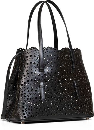 Alaia Womens Tote Bag Mina 25 Black Calf Leather Handbags Hand