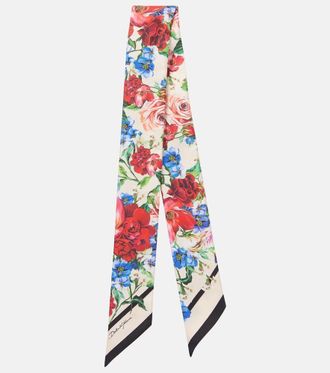 Dolce & Gabbana Floral silk twill scarf