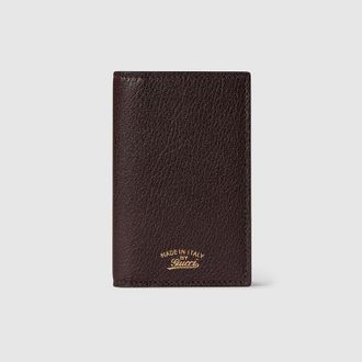 Gucci Lira Card Case, Brown, Leather