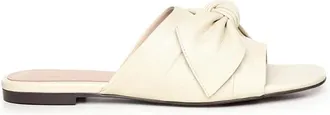 Coccinelle Knot Leather Sandal - female - Coccinelle - Sliders - White - 5 UK - Shoes