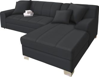 Domo Collection Ecksofa »Turah incl. Zierkissen, moderne Steppung, auch in Leder« wahlweise mit Bettfunktion, Schlafsofa, B/T/H: 239/152/75 cm, L-Form