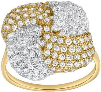 LuvMyJewelry Heiress 1.2 Ct 14K Gold Knot Pave Diamond Ring in 14K Yellow Gold at Nordstrom, Size 7
