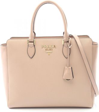 Prada Pink Leather Tote Bag (Pre-Owned)