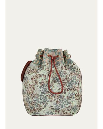 Dries Van Noten Squeeze Small Floral Tapestry Pouch Bag