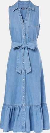 Veronica Beard Edwina belted denim midi dress