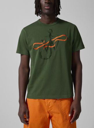 J.W.Anderson Mens Anchor and ribbon embroidered T-shirt