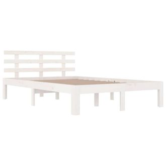 Berkfield Home Beautiful Bed Frame White Solid Wood 140x200 cm