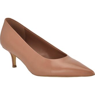 Calvin Klein Voneta Pointed Toe Kitten Heel Pump in Light Natural at Nordstrom Rack, Size 6.5
