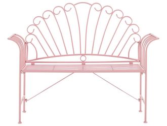 Beliani Banco de jard&iacute;n 125 cm metal rosa
