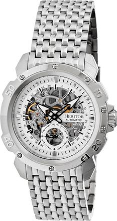 Heritor Conrad Skeleton Bracelet Watch in Silver at Nordstrom