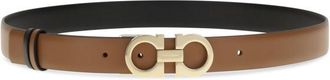 Ferragamo Brown Solid Reversible Belt