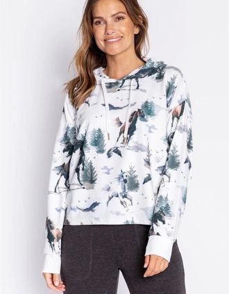 PJ Salvage Womens Salvage Pullover Hoodie - Cream - Size: 14