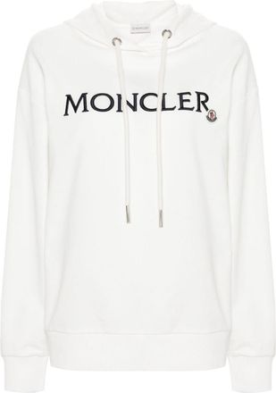 Moncler White Logo Cotton Hoodie