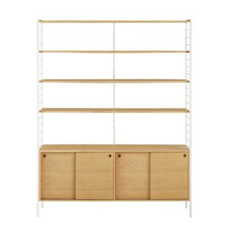 Maisons du monde Estanter&iacute;a industrial con 4 puertas de metal blanco 153 cm