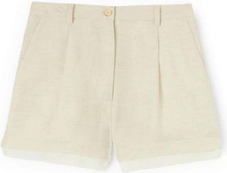Motivi Casual Shorts - Dames - Bermuda - Wit - 2XS - Katoen - Korte Broeken