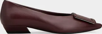 Roger Vivier Belle Vivier 25mm Leather Ballerina Flats