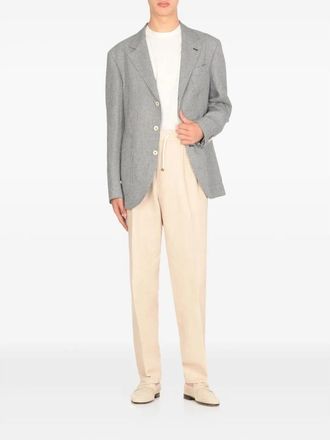 Brunello Cucinelli Gray Checkered Deconstructed Blazer, Brand Size 48 (US Size 38)