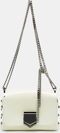 Jimmy Choo London Lockett City Off White Brushed Leather Shoulder Bag