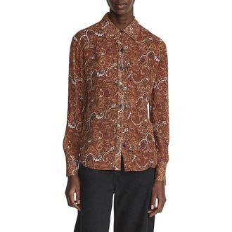 Rag & Bone Antonia Paisley Button-Up Shirt in Brown Multi at Nordstrom, Size Small