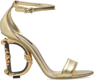 Dolce & Gabbana Sandalen met hoge hakken - Dames - Sandalen met hakken - Geel - 40 EU - Leer - Schoenen