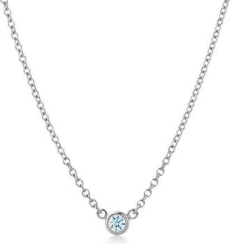 Suzy Levian 14k White Gold 0.25 ct TDW Diamond Solitaire Necklace