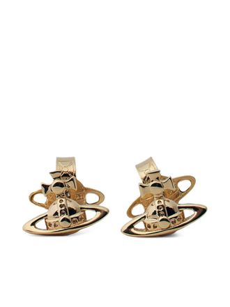 Vivienne Westwood Orecchini a bottone con placca Orb - Oro