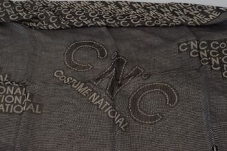 Costume National Womens Logo-Embroidered Viscose Silk Scarf Gray