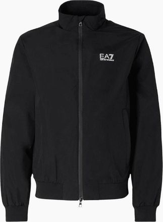 Emporio Armani Mens Funnel Neck Zip Up Black Jacket - Size: 40/Regular