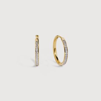Monica Vinader Gold Essential Diamond Small Hoop Earrings Lab Grown Diamond