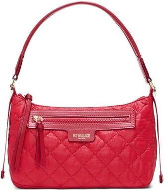 MZ Wallace Small Park Quilted Nylon Shoulder Bag in Apple at Nordstrom