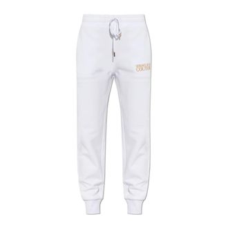 Versace Jeans Couture Sweatpants, female, White, Size: XS Sweatpants with Embroidered Logo