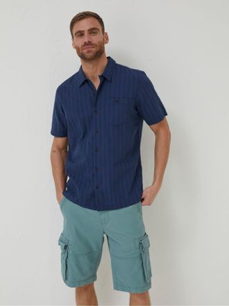 Fat Face FatFace Blue Self Stripe Revere Shirt