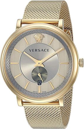Versace V-Circle Manifesto Edition - Heren - Horloges - Geel - ONE Size - Accessoires