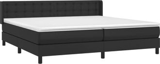 vidaXL Vidaxl - Cama Box Spring Con Colch&oacute;n Cuero Sint&eacute;tico Negro 200x200 Cm
