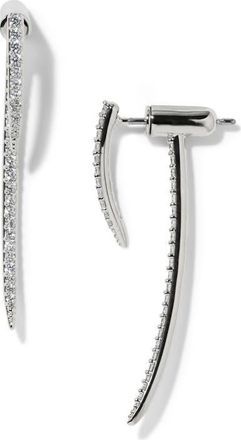 Nadri Cubic Zirconia Front/Back Earrings in Rhodium at Nordstrom