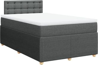 vidaXL Cama Box Spring Con Colch&oacute;n Tela Gris Oscuro 120x200 Cm Vidaxl
