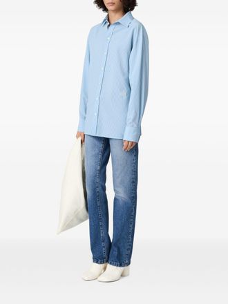 Maison Margiela Vertical Stripe Shirt - Light Blue