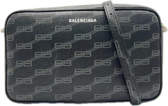 Balenciaga Black Gray Coated Canvas Shoulder Bag (Pre-Owned)