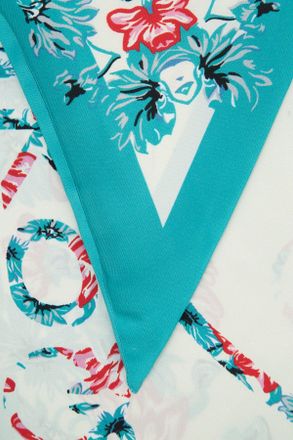 Pinko Womens Swing Triangolo Scarf Turquoise Twill