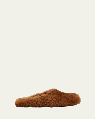 Marni Mens Fussbett Sabot Shearling Mules