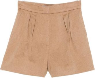 Max Mara Pleated Camel-hair Shorts