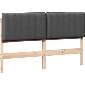 vidaXL Cabecero Tapizado Con Cabecera Marr&oacute;n Y Gris Oscuro 150 Cm Vidaxl