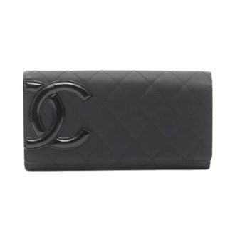 Chanel Pre-owned Wallets, female, Black, Size: ONE SIZE Pre-owned Cambon Line Patent Leather Long Wallet