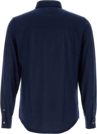 Fedeli Mens Thomas Shirt Navy Wool