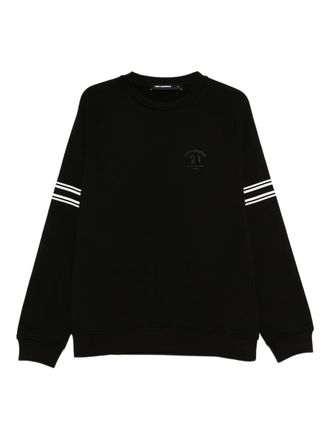 Karl Lagerfeld stripe-detail cotton sweatshirt - Black