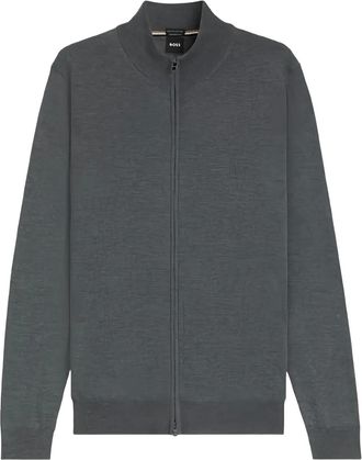 HUGO BOSS Cardigan con zip - Grigio