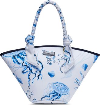 Vilebrequin Borsa da spiaggia Medusa and Shells - Bianco